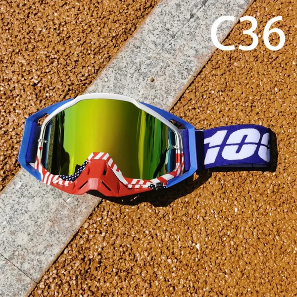 100% 336 óculos de motocross UV400 masculino feminino óculo de capacete esportivo off-road oculos de moto para MTB motocicleta enduro corrida - Imagem 36