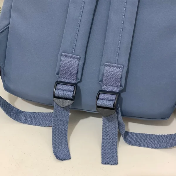 1 PC Academy Style Casual Solid Color Dopamine Nylon Sólido Dopamina Grande Capacidade Saco Fechado Escolar Tote Mochila Feminina Para Escola/Tourismo - Imagem 14