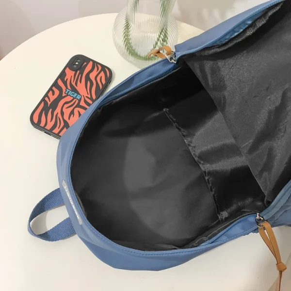 1 PC Academy Style Casual Solid Color Dopamine Nylon Sólido Dopamina Grande Capacidade Saco Fechado Escolar Tote Mochila Feminina Para Escola/Tourismo - Imagem 12