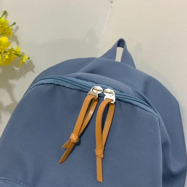 1 PC Academy Style Casual Solid Color Dopamine Nylon Sólido Dopamina Grande Capacidade Saco Fechado Escolar Tote Mochila Feminina Para Escola/Tourismo - Imagem 13