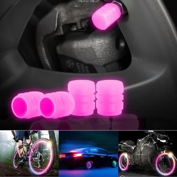 Válvula pneu brilha no escuro carro moto bicicleta refletor - Imagem 4