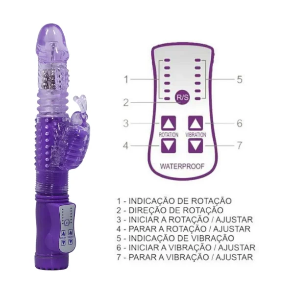 Vibrador Feminino Vai e Vem Giratório Jack Rabit 36 Modos De Vibração e 8 de Rotação - Sex Shop - Imagem 7