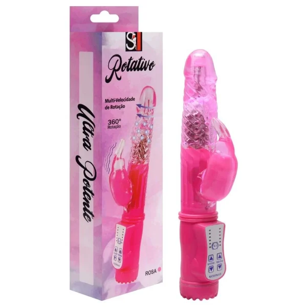 Vibrador Feminino Rotativo 36 Vibrações e 8 Velocidades de Rotação Ultra Potente Jack Rabitt Ponto G e Clitóris