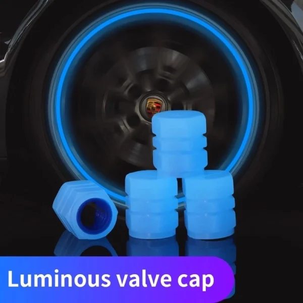 Válvula pneu brilha no escuro carro moto bicicleta refletor - Imagem 3
