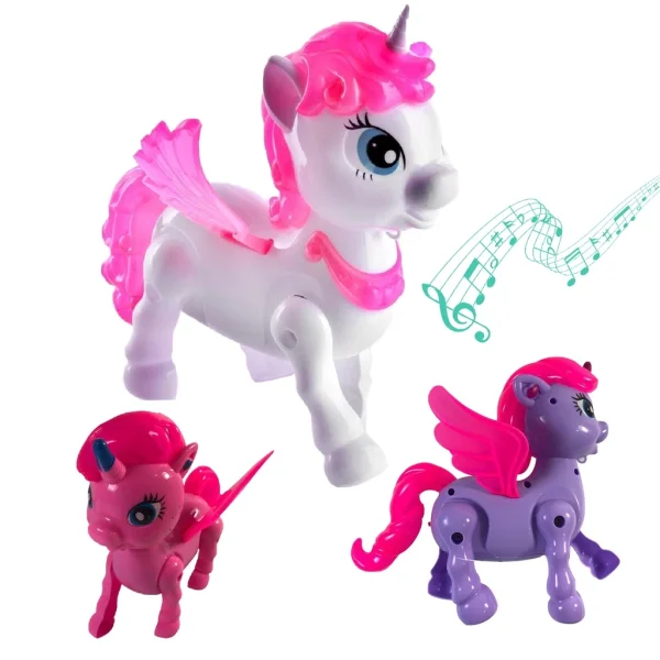 Unicórnio de Brinquedo com Luz e Som - Anda Sozinho - Várias Cores - Imagem 4