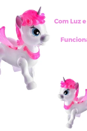 Unicórnio de Brinquedo com Luz e Som - Anda Sozinho - Várias Cores