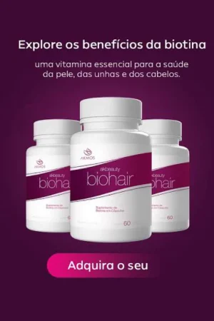 Ak Biohair Suplemento de Biotina para Queda de Cabelo Pele Unhas 60 Cápsulas