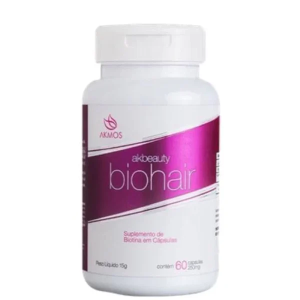 Ak Biohair Suplemento de Biotina para Queda de Cabelo Pele Unhas 60 Cápsulas - Imagem 2