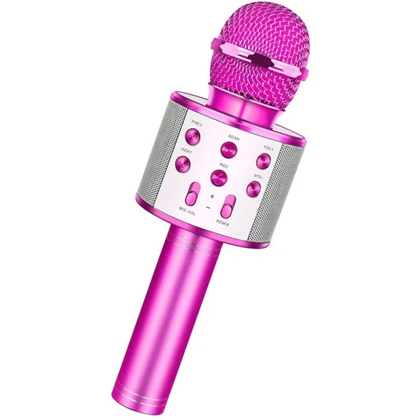 WS-858 - Microfone Infantil de Karaoke Microfone de Brinquedo Sem Fio Bluetooth - Imagem 5