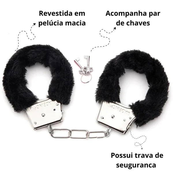 Algema de Pelúcia e Metal - Fantasia Sexual - Festa a Fantasia - Sex Shop - Imagem 15