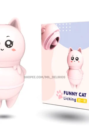 Vibrador Feminino com Língua Formato Gato 10 Vibrações Gatinho