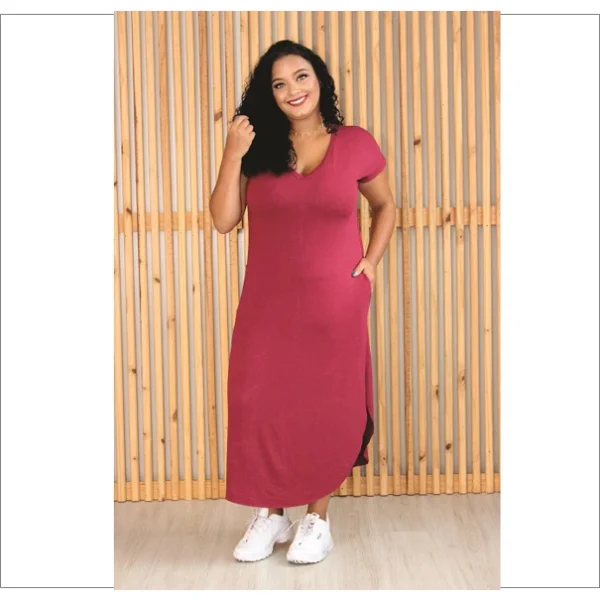 Vestido Midi Plus Size Feminino G3,G1,G Tamanhos Grandes de malha Confortável com elastano - Imagem 13
