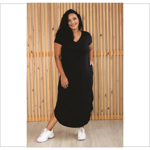 Vestido Midi Plus Size Feminino G3,G1,G Tamanhos Grandes de malha Confortável com elastano - Imagem 14