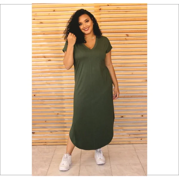 Vestido Midi Plus Size Feminino G3,G1,G Tamanhos Grandes de malha Confortável com elastano - Imagem 15