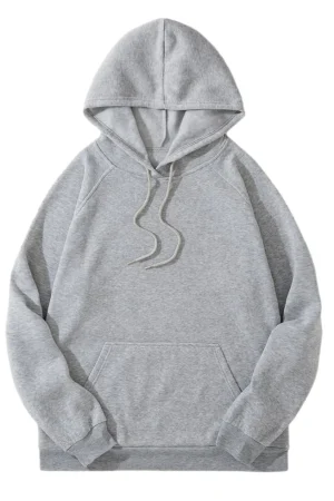 Blusa de Moletom Canguru com Capuz cordão ajustável sem Estampa Tecido Grosso Envio Rapido