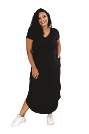 Vestido Midi Plus Size Feminino G3,G1,G Tamanhos Grandes de malha Confortável com elastano