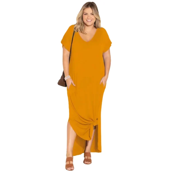 Vestido Midi Plus Size Feminino G3,G1,G Tamanhos Grandes de malha Confortável com elastano - Imagem 3