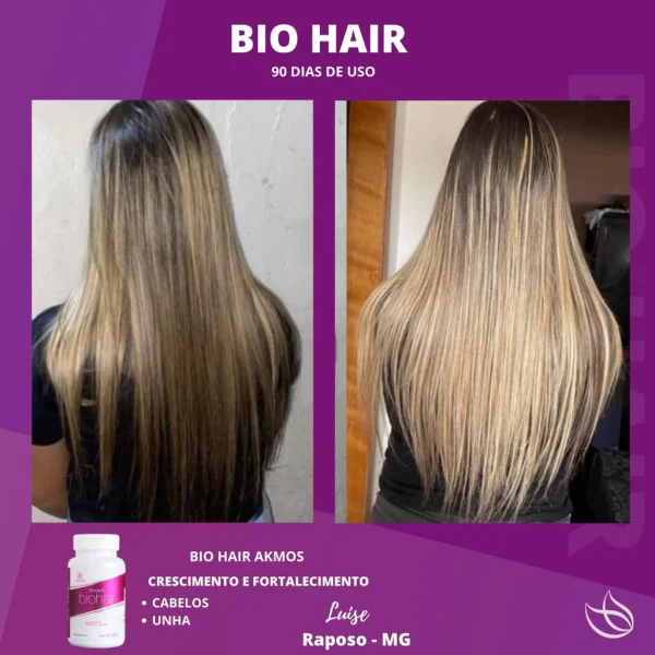 Akbeauty Biohair Akmos Suplemento D Biotina para   Cabelo Pele Unha 60 cápsulas - Imagem 7