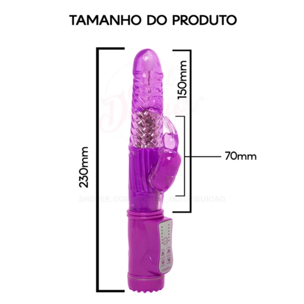 Vibrador Feminino Rotativo 36 Vibrações e 8 Velocidades de Rotação Ultra Potente Jack Rabitt Ponto G e Clitóris - Imagem 7