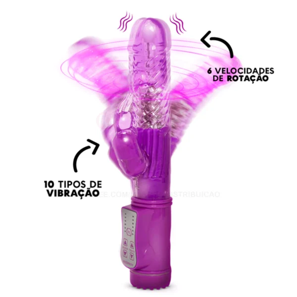 Vibrador Feminino Rotativo 36 Vibrações e 8 Velocidades de Rotação Ultra Potente Jack Rabitt Ponto G e Clitóris - Imagem 5