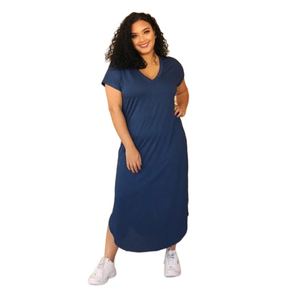 Vestido Midi Plus Size Feminino G3,G1,G Tamanhos Grandes de malha Confortável com elastano - Imagem 7