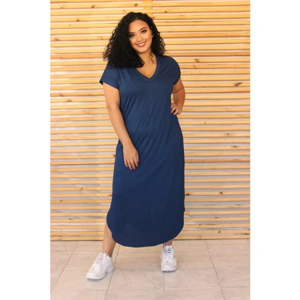 Vestido Midi Plus Size Feminino G3,G1,G Tamanhos Grandes de malha Confortável com elastano - Imagem 17