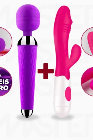 Vibrador Feminino Varinha Mágica Massageador + Vibrador Dupla Estimulação Clitoriana e Ponto G