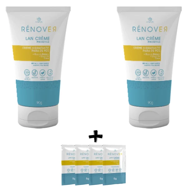 Kit 2x Lan Creme Renover Hidratante Para Pés Ressecados Akmos