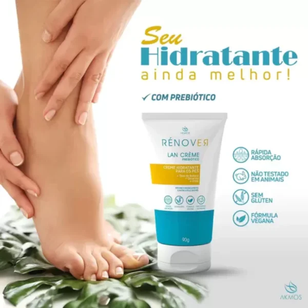 kit 2x Super Creme Hidratação Profunda Lan creme Akmos para os Pés - Adeus Micose, Frieira, Calos, Chulé, Escamações - Imagem 2