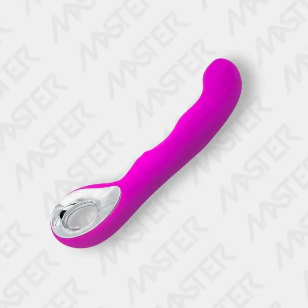 Vibrador Feminino Ponto G Com Textura Ondulada Alça Metalizada Recarregável - Imagem 9