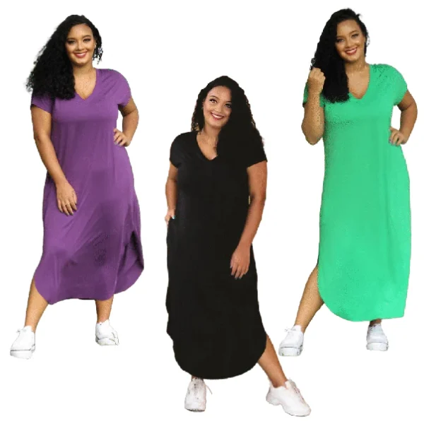 Vestido Midi Plus Size Feminino G3,G1,G Tamanhos Grandes de malha Confortável com elastano - Imagem 11