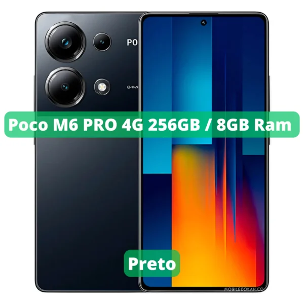 Xiaomi Poco M6 PRO 256GB ROM / 8GB RAM Versão Global | Smartphone 4G , ROM Global , Câmera 64MP , Carregador 67W