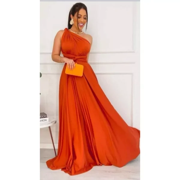 Vestido Várias Formas Terra cota Multiuso Infinity Longo Festa Madrinha Casamento Formatura Batizado - Imagem 2