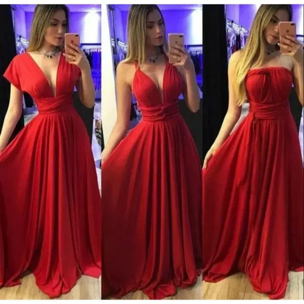 Vestido Várias Formas Terra cota Multiuso Infinity Longo Festa Madrinha Casamento Formatura Batizado - Imagem 4
