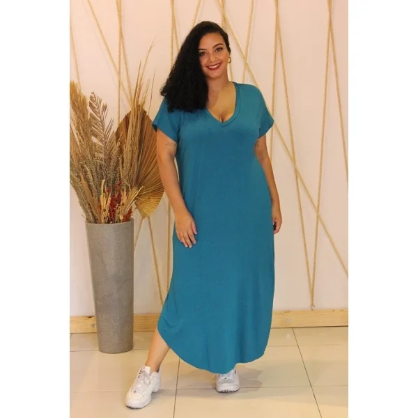 Vestido Midi Plus Size Feminino G3,G1,G Tamanhos Grandes de malha Confortável com elastano - Imagem 18