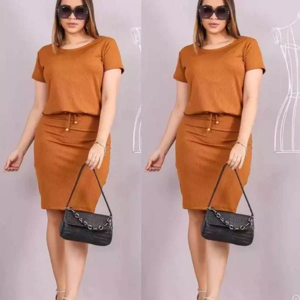 Vestido Midi Moda Evangélica Secretária Plus Size - Imagem 3