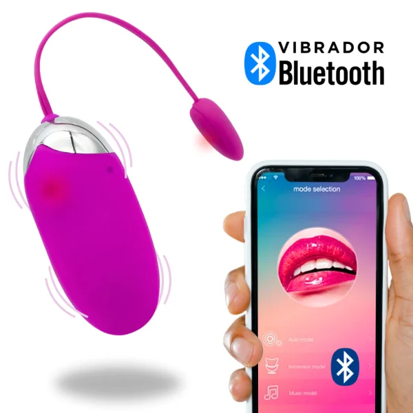 Vibrador Bluethooth Feminino Ponto G Controle por Celular À distância 12 Modos de Vibração - Pretty Love Bluetooth