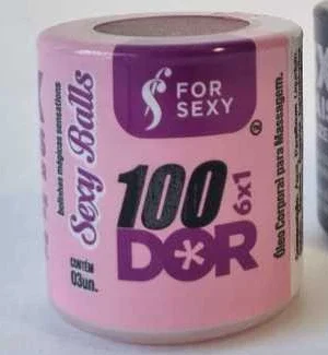 Bolinha Anal 6x1 Lubrificante Funcional 100DOR  - 3 Unidades