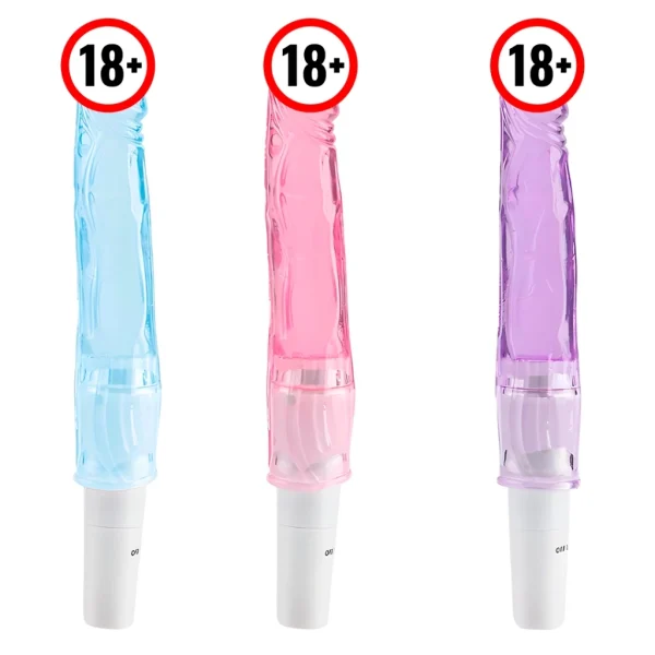 Vibrador Sexual Feminino Formato de Pênis Multivelocidades com Estimulação Clitoriana Dildo em Jelly
