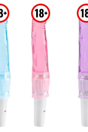 Vibrador Sexual Feminino Formato de Pênis Multivelocidades com Estimulação Clitoriana Dildo em Jelly