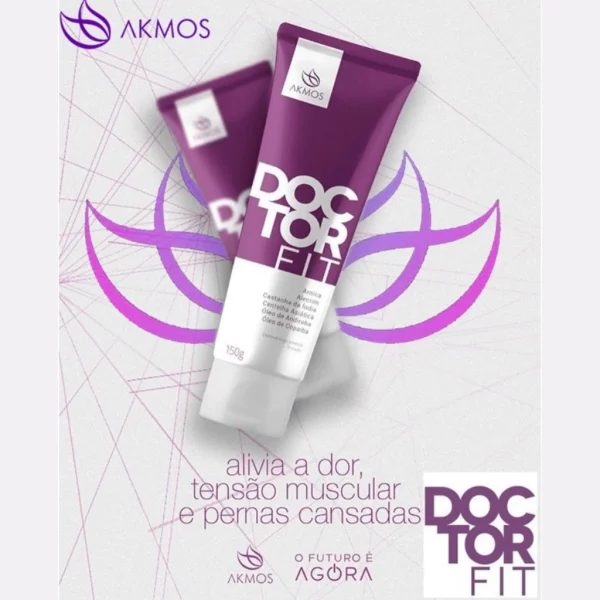 3 Doctor Fit 150g Gel Massageador Muscular Alivio das Dores Akmos Creme Hidratante Original Massagem - Imagem 6