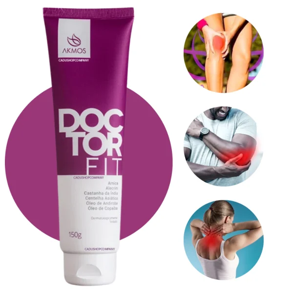 3 Doctor Fit 150g Gel Massageador Muscular Alivio das Dores Akmos Creme Hidratante Original Massagem - Imagem 10
