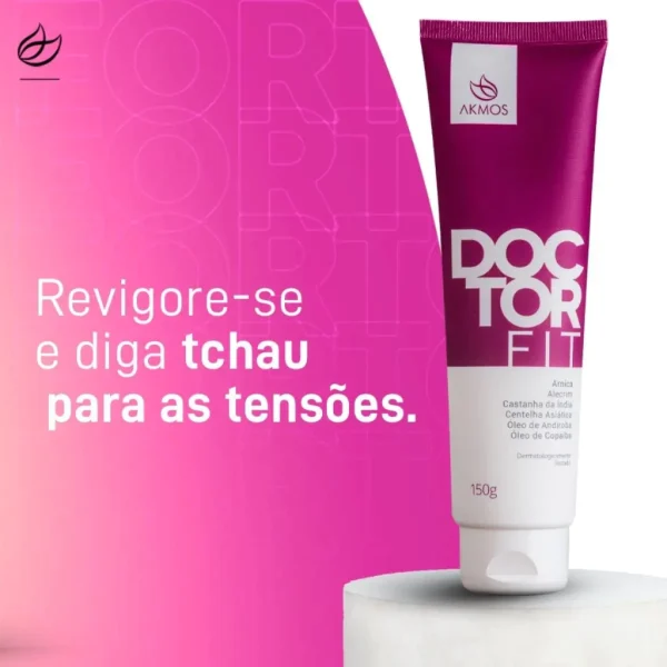 4 Doctor Fit 150g Alivio das Dores Gel Massagem Muscular Creme Hidratante Massageador Akmos Original - Imagem 7