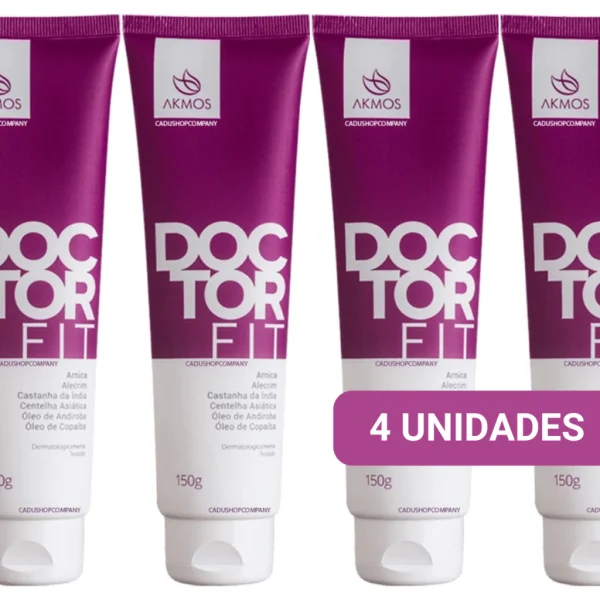 4 Doctor Fit 150g Alivio das Dores Gel Massagem Muscular Creme Hidratante Massageador Akmos Original