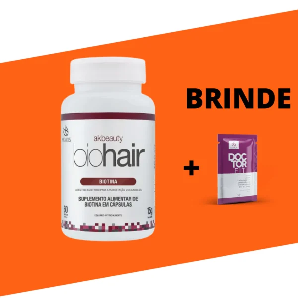 Akbeauty Biohair Akmos Suplemento D Biotina para   Cabelo Pele Unha 60 cápsulas