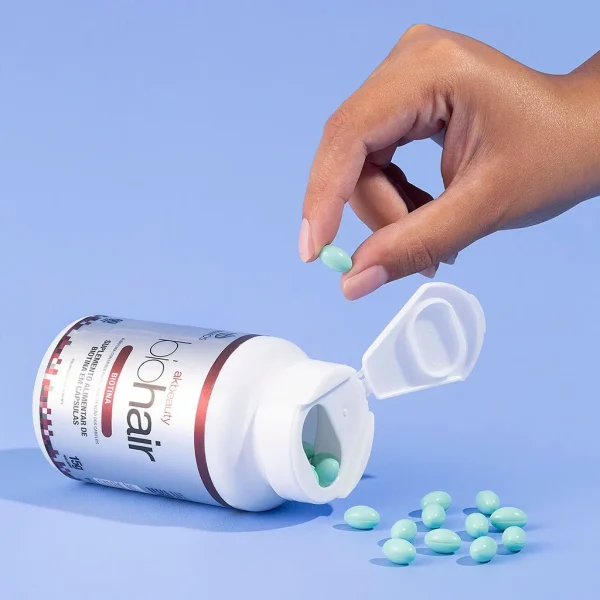 Akbeauty Biohair Akmos Suplemento D Biotina para   Cabelo Pele Unha 60 cápsulas - Imagem 3