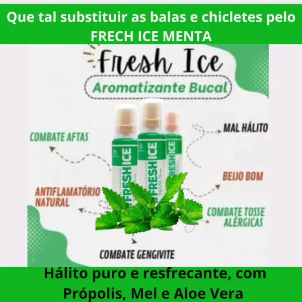 4 Spray Aromatizante Bucal Fresch Ice Menta Mal Hálito Atin-inflamatório da Gengiva e Anticéptico - Imagem 4