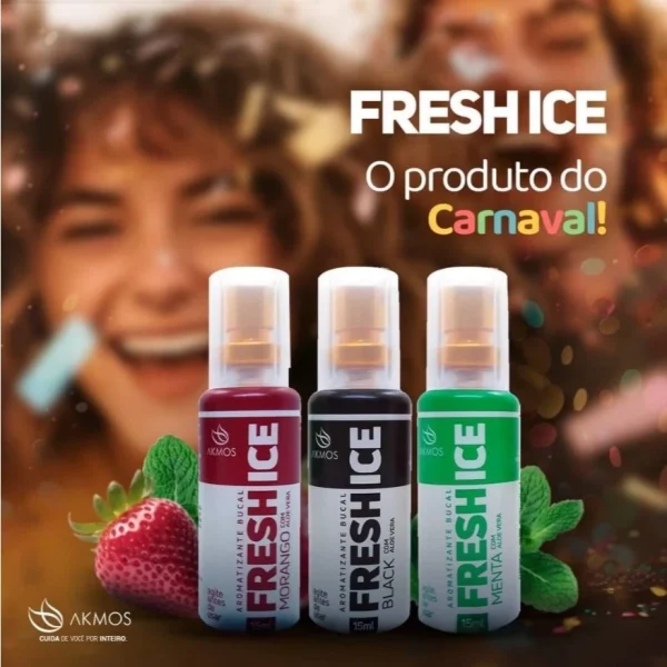 4 Spray Aromatizante Bucal Fresch Ice Menta Mal Hálito Atin-inflamatório da Gengiva e Anticéptico - Imagem 9