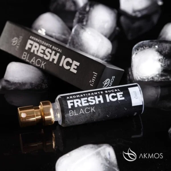 3 Spray Fresh Ice Black Aromatizante Bucal Hálito Mal Hálito Anticéptico anti-inflamatório Akmos - Imagem 4