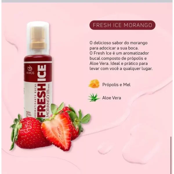 Aromatizante Bucal - Fresh Ice Akmos Hálito Refrescante - Combo com 03-01 Morango + 01 Menta + 01 Black - Imagem 7